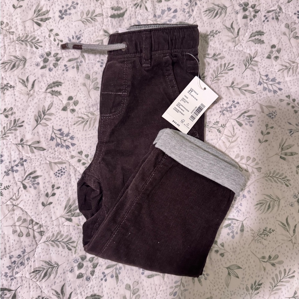 Gymboree Kids Corduroy Joggers - Dark Brown and Gray